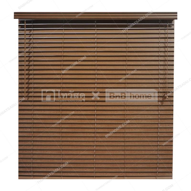 KASSA HOME มู่ลี่ PVC ลายไม้ รุ่น RF-M-002 WN 155.130 ขนาด 155 x 130 ซม. สีวอลนัท