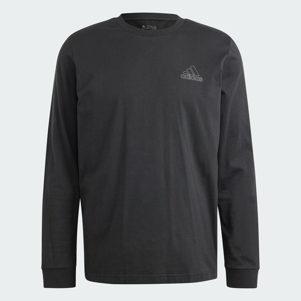 adidas ไลฟ์สไตล์ เสื้อยืดแขนยาวพิมพ์ลาย Tiro ผู้ชาย สีดำ II3581