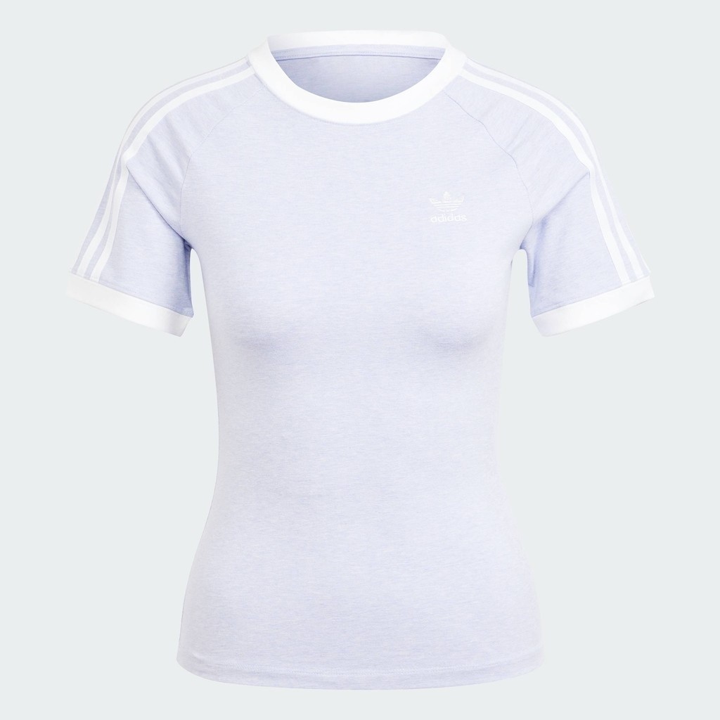 adidas ไลฟ์สไตล์ เสื้อยืดทรงสลิม 3-Stripes Raglan ผู้หญิง สีม่วง IR8108
