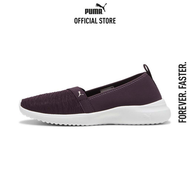 PUMA BASICS - Adelina Slip-On รองเท้าผ้าใบผู้หญิง สีม่วง - 36962131