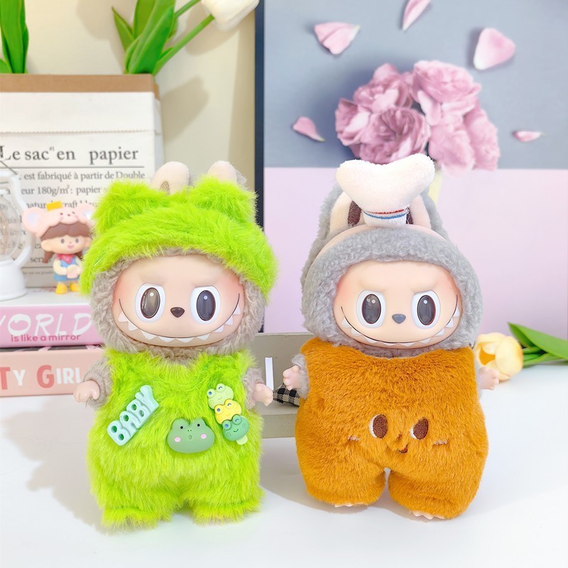 Labubu macaroon series V1 เสื้อผ้าจี้ หมี เบเกอรี่ เสื้อผ้า ชุดกบ นุ่ม น่ารัก