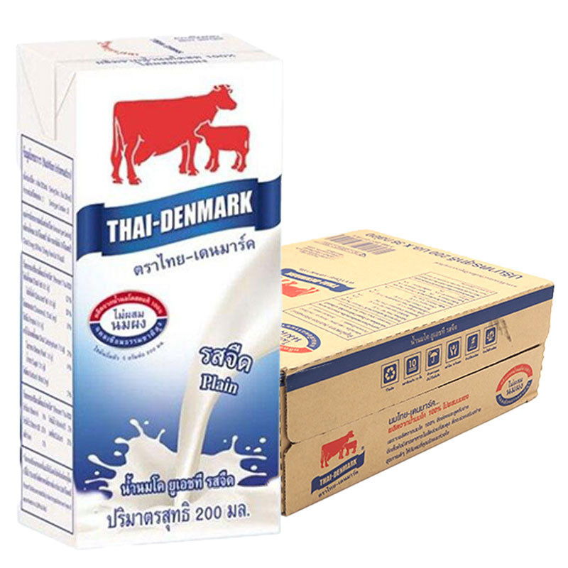 ไทย-เดนมาร์ค นมยูเอชที รสจืด 200 มล. 36 กล่อง THAI-DENMARK UHT Milk Plain 200 ml 36 boxes
