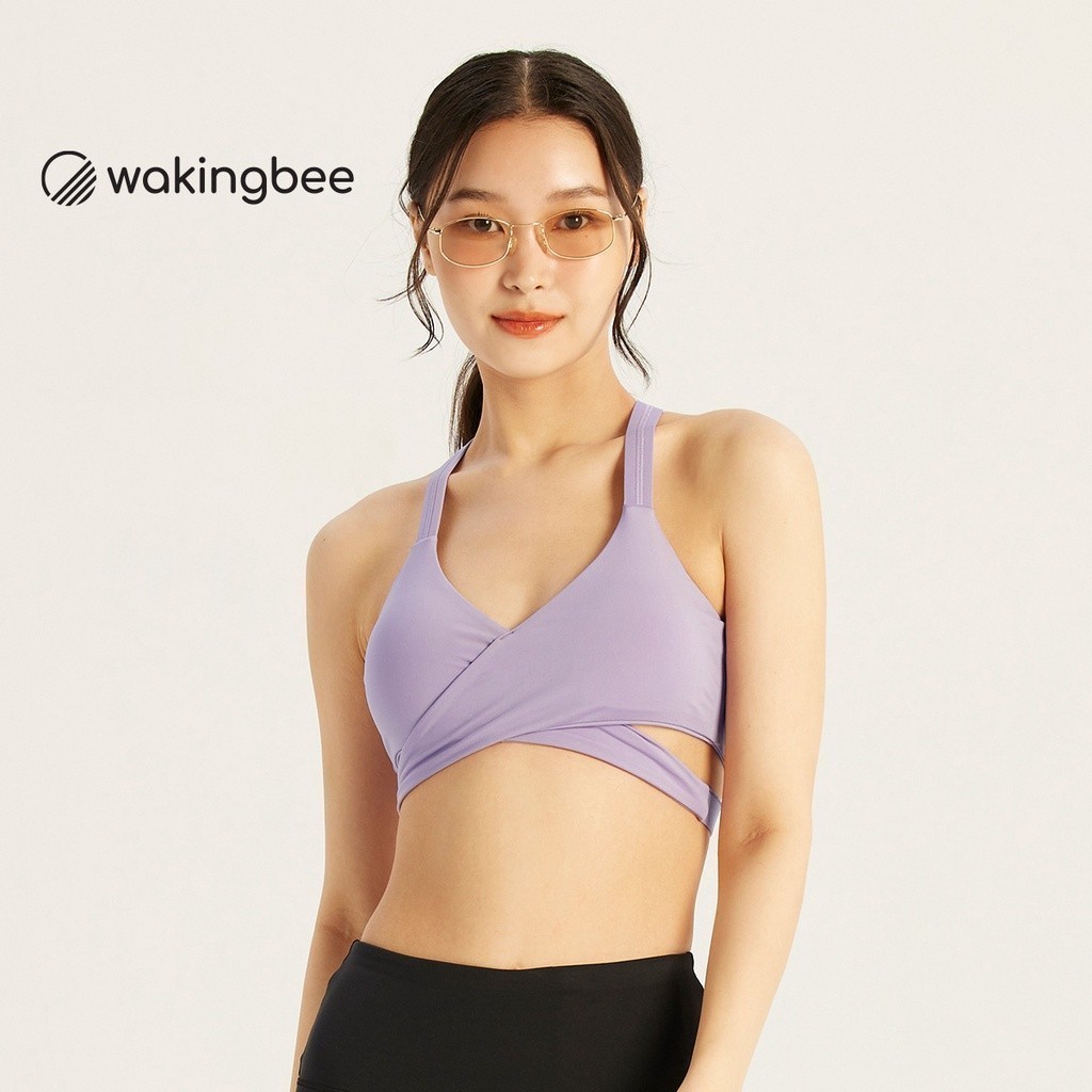 Wakingbee WB Bra (Lavender) สปอร์ตบรา รุ่นขายดีที่สุด ใส่ว่ายน้ำได้ ออกกำลังกาย โยคะ วิ่ง ฟิตเนส สีพาสเทล ทรงสวย