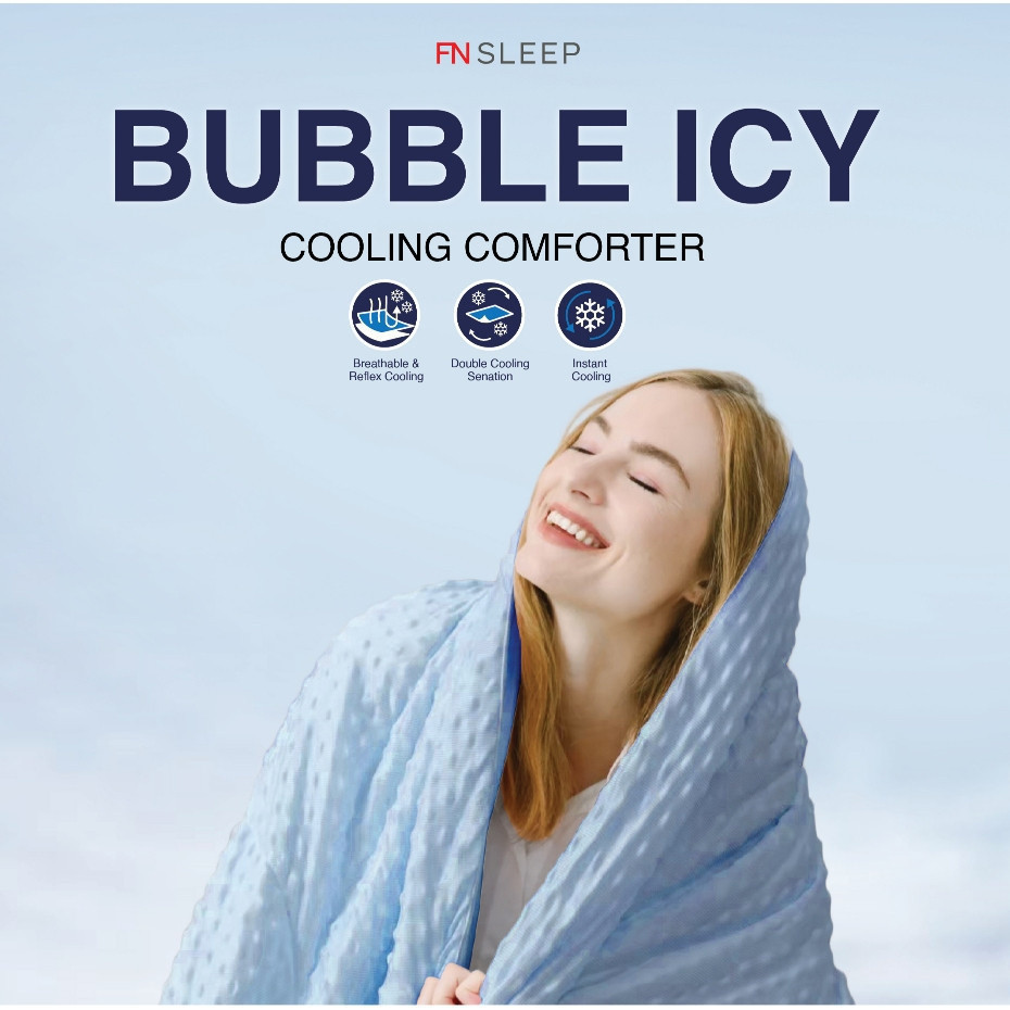 FN CUSHY ผ้าห่ม ผ้าห่มเย็น ผ้าห่มตุ่มเย็น ผ้าห่มไมซิไฟน์ BUBBLE ICY นวัตกรรมผ้าเย็น COOLING COMFORTER