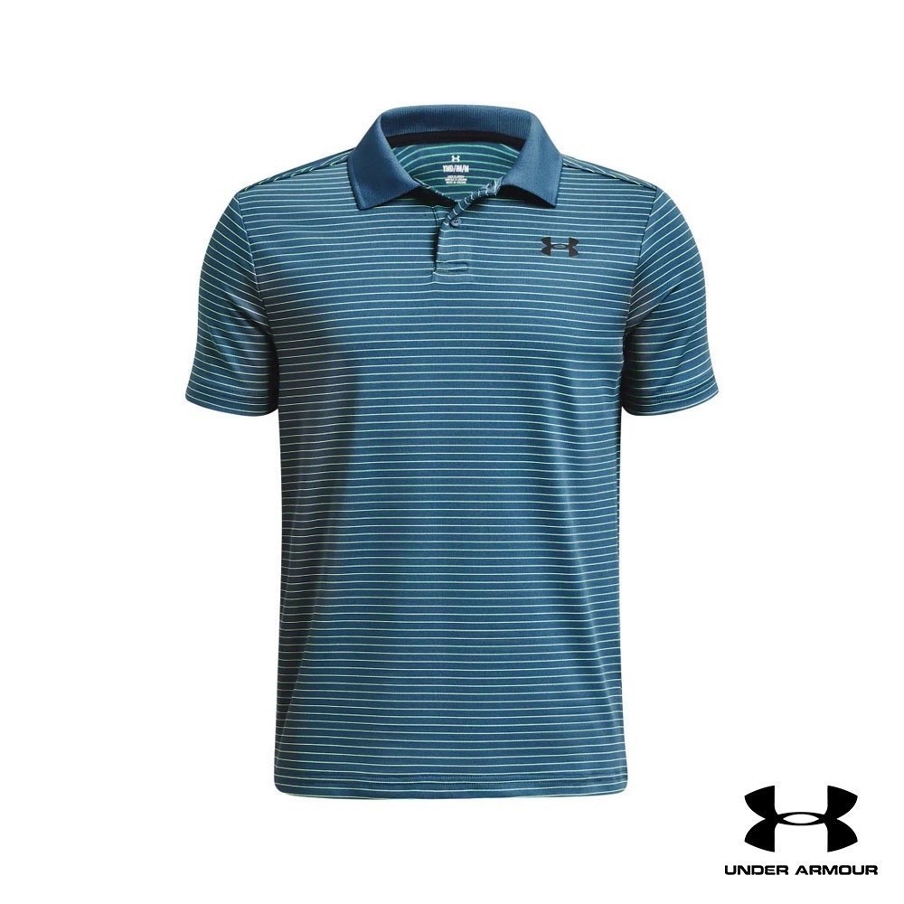 Under Armour UA Boys' Performance Stripe Polo อันเดอร์ อาร์เมอร์ เสื้อออกกำลังกาย สำหรับเด็กผู้ชาย