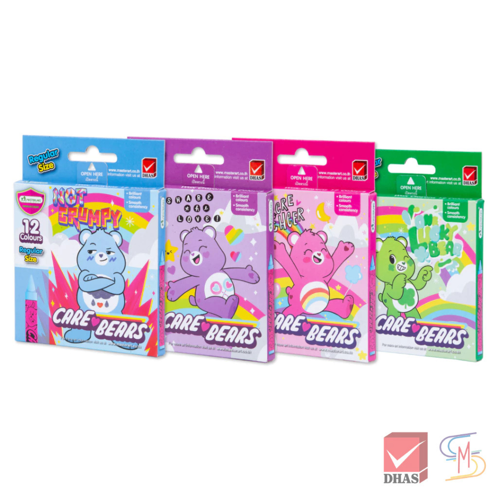 Master Art มาสเตอร์อาร์ต สีเทียน แคร์แบร์ ขนาดกลาง 12 สี (คละลาย) จำนวน 1 กล่อง