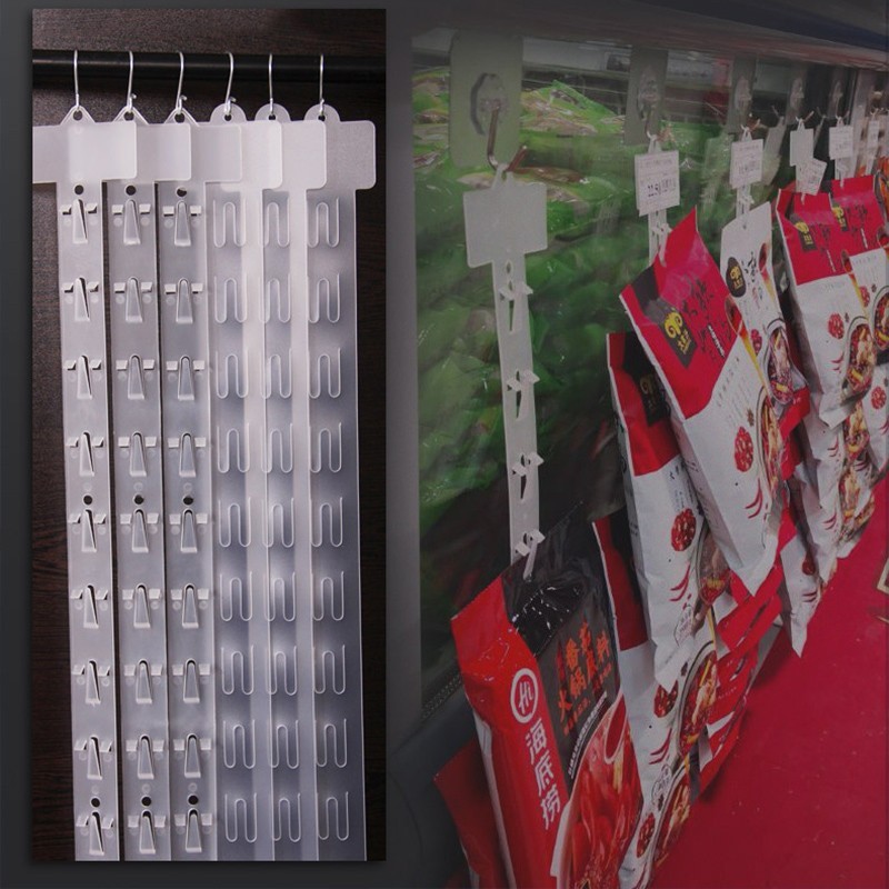 🏠 แถบพลาสติกสําหรับแขวนขนมขบเคี้ยวตะขอ Supermarket hook