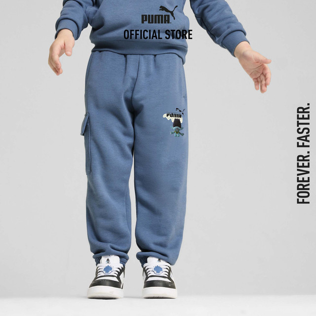 PUMA KIDS - กางเกงคาร์โก้เด็ก PUMA x TROLLS สีฟ้า 62737924