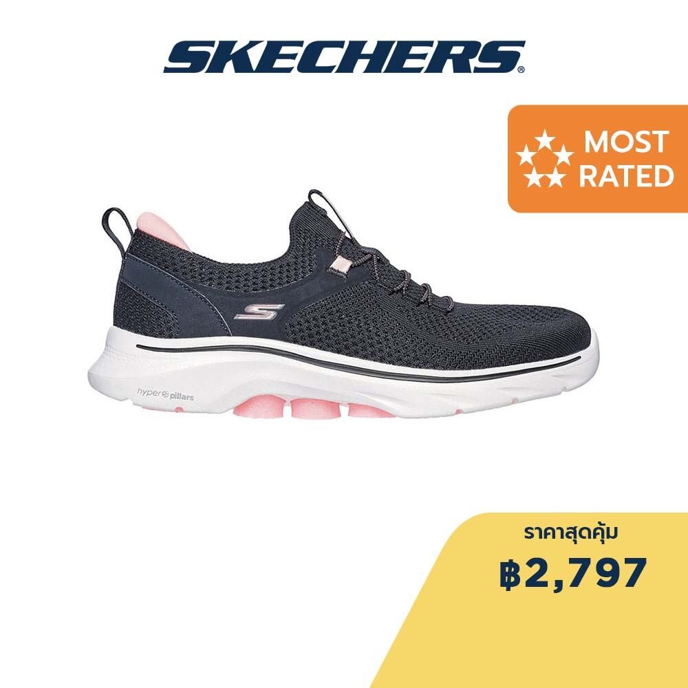 Skechers สเก็ตเชอร์ส รองเท้าผู้หญิง Women GOwalk 7 Abie Walking Shoes - 125225-BKHP Air Cooled Goga Mat