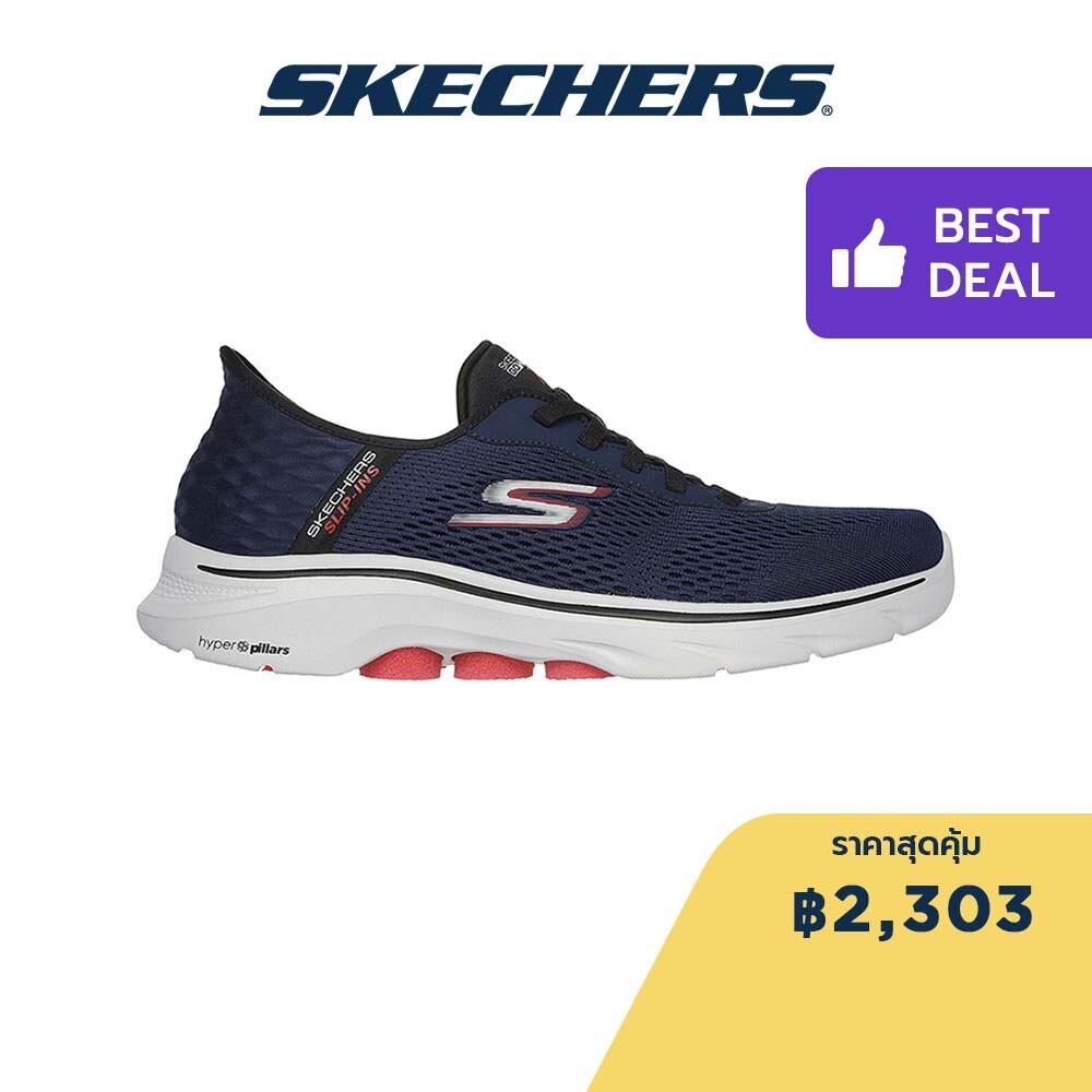 Skechers สเก็ตเชอร์ส รองเท้าผู้ชาย Men Slip-ins GOwalk 7 Free Hand 2 Walking Shoes - 216648-NVRD Air-Cooled Memory Foam