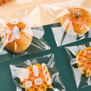 welmart ถุงขนมปังฝากาว(100 ใบ/แพ็ค) 15x18 ซม. สดุเกรดอาหาร เหมาะสำหรับใส่เบเกอรี่