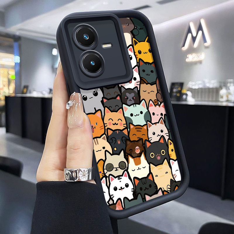 เคสสำหรับ VIVO Y22 VIVO Y22s เคสป้องกันโทรศัพท์รูปแมวน่ารัก