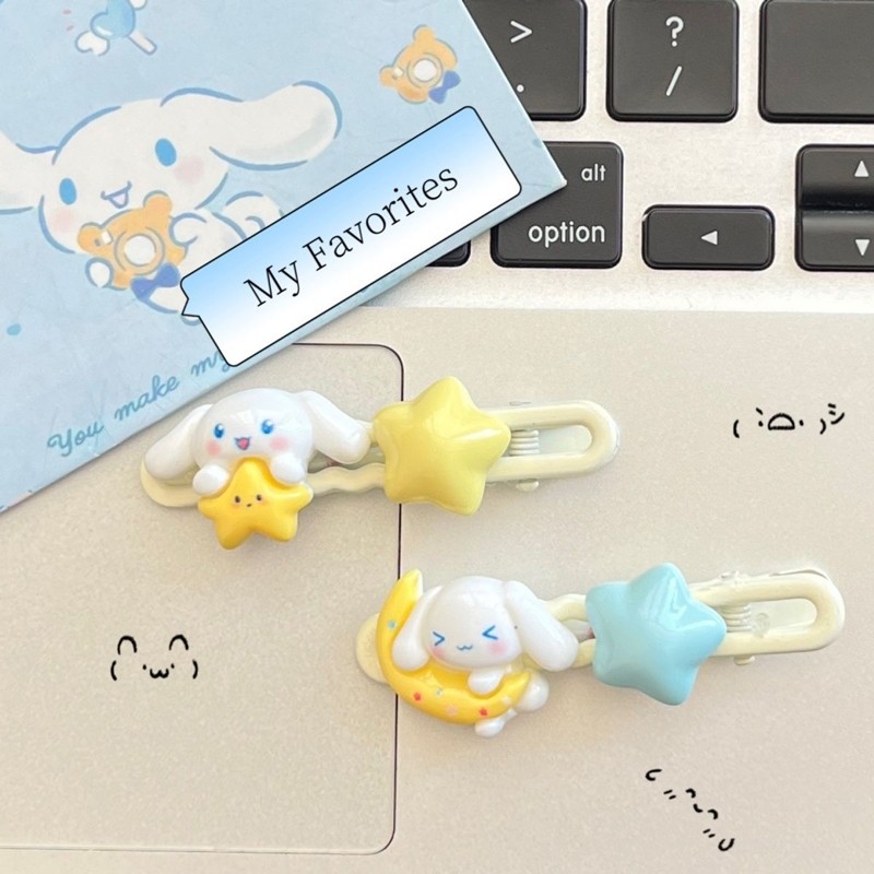 candypop Cinnamoroll Star Moon กิ๊บติดผมสาวหัวใจหวานคลิปผมนุ่มน่ารักการ์ตูนนักเรียน Headdress
