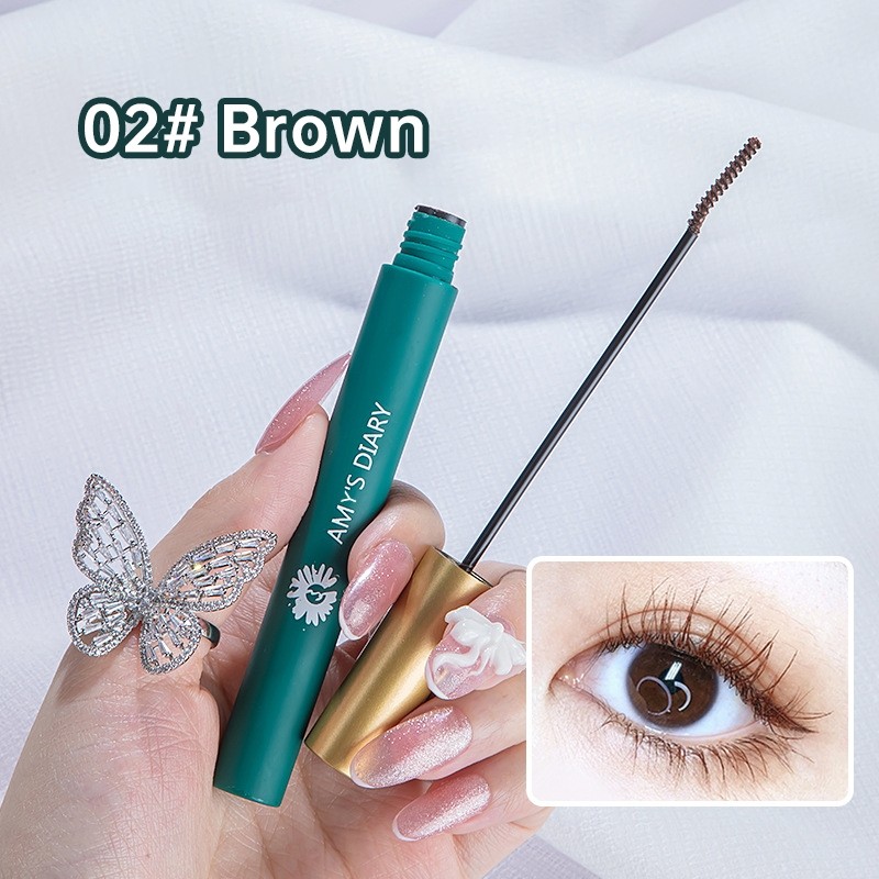 elegantedge กันน้ําเหงื่อ Slender Curly หัวแปรงบางหนา Super Long Non-smudge มาสคาร่า