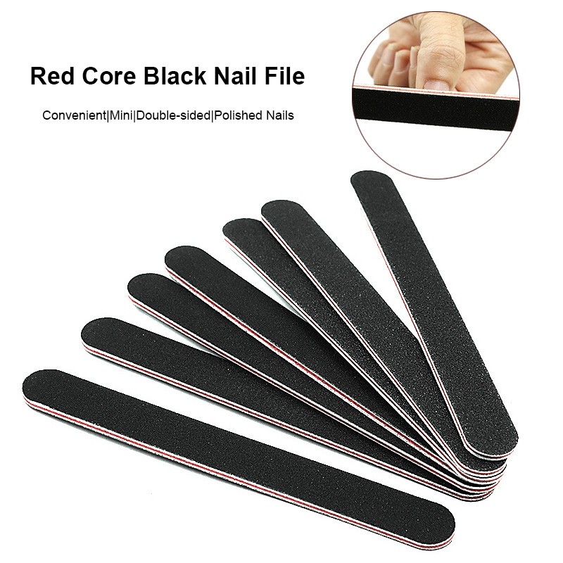 elegantedge Red Core Black Nail File Nail Art Tool Nail Double-side Polishing Strip