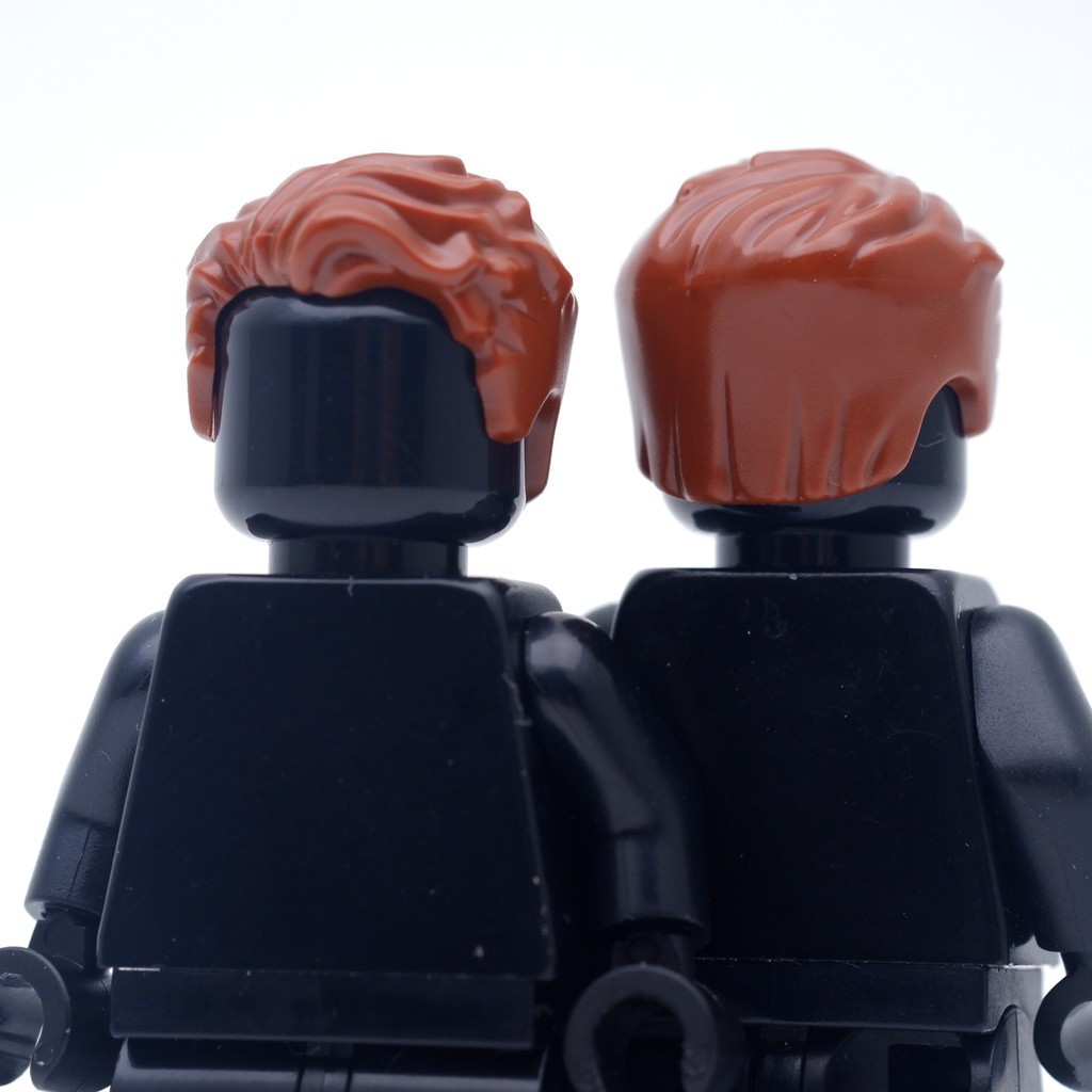 ( Ploybrick Minifigure ของแท้ ) Reddish Brown Swept Tousled Hair ผม LEGO