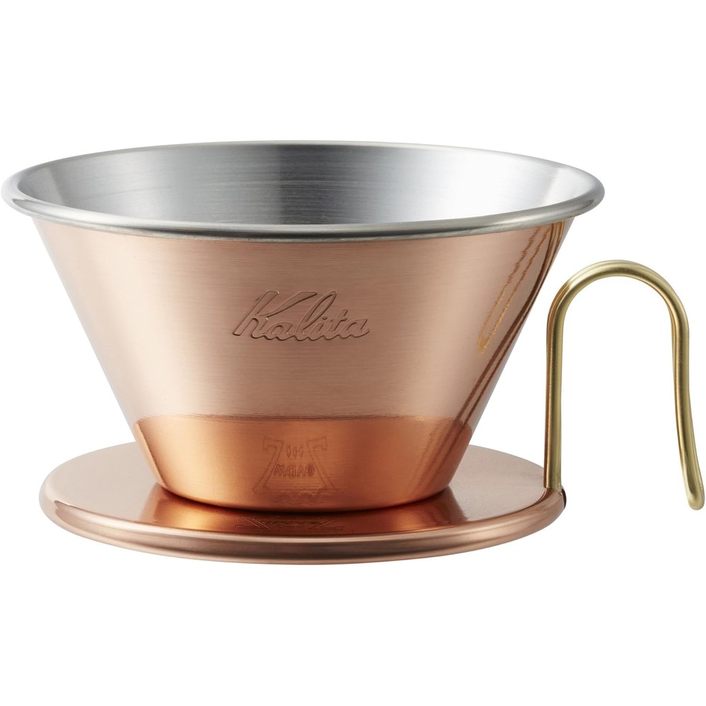 Kalita Kalita Wave Series Copper Coffee Dripper with High Thermal Conductivity, Handmade by Tsubame 