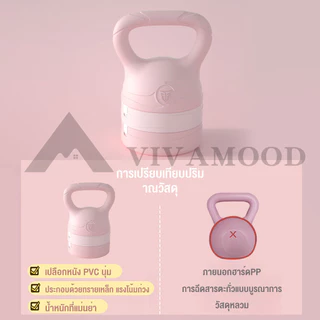 VM.ส่งจากไทย เคตเทิลเบลล์แบบนุ่ม 2.5-6KGปรับน้ำหนักได้ ดัมเบลหูหิ้ว ดัมเบลยกน้ำหนัก ลูกตุ้มยกน้ เขียว ชมพู