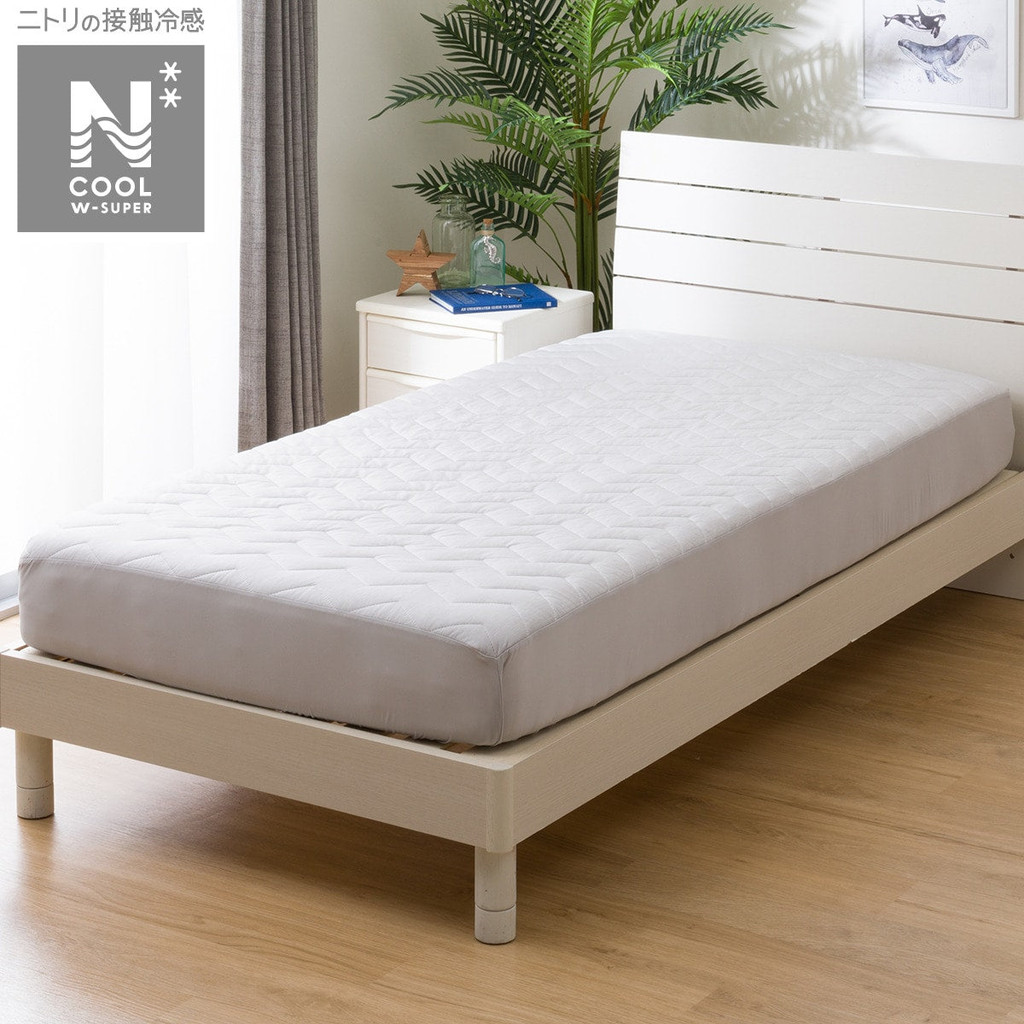 NITORI ผ้าปูที่นอน BOX PAD N COOL WSP S GYS2403