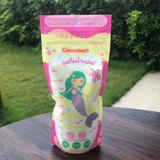 12กล่อง ถุงเก็บน้ำนมแม่ Cleanimom ช่วยลดกลิ่นหืนในน้ำนมแม่ ถุงหนา ตั้งได้ ขนาด 3oz/5oz/8oz ลายเงือกน้อยสุดน่ารัก