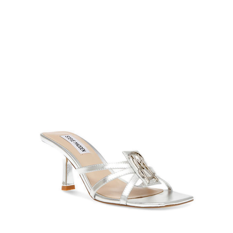 Steve Madden รุ่น TIDBIT รองเท้าส้นสูงหัวเปิดผู้หญิง - สีเงิน
