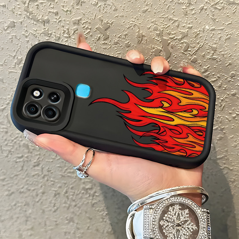 เคสสำหรับ Infinix Smart 6 เคสโทรศัพท์ซิลิโคนป้องกันป้องกันซิลิโคนตกลายเปลวไฟ