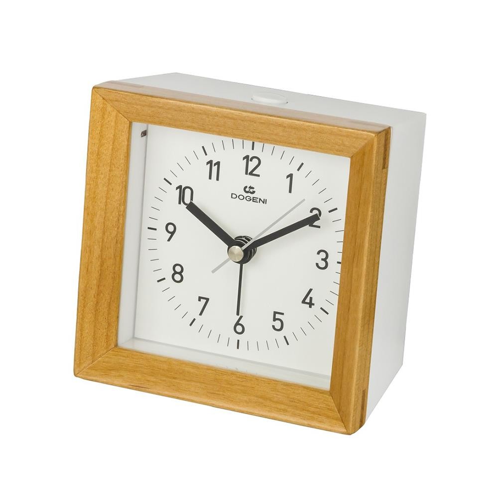 DOGENI นาฬิกาปลุกไม้ 4 นิ้ว TEW002 สีน้ำตาลอ่อน DOGENI ของตกแต่งบ้าน นาฬิกา WOODEN ALARM CLOCK DOGEN