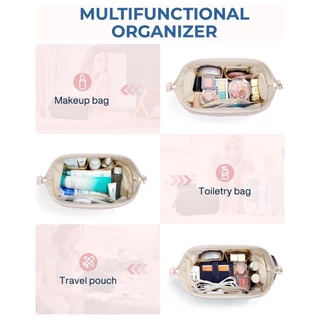 BAGSMART กระเป๋าเครื่องสําอางกระเป๋าเดินทางแต่งหน้า Puffy เบาะ Make Up กระเป๋าสําหรับผู้หญิงอุปกรณ์อาบน้ํา Organizer Case