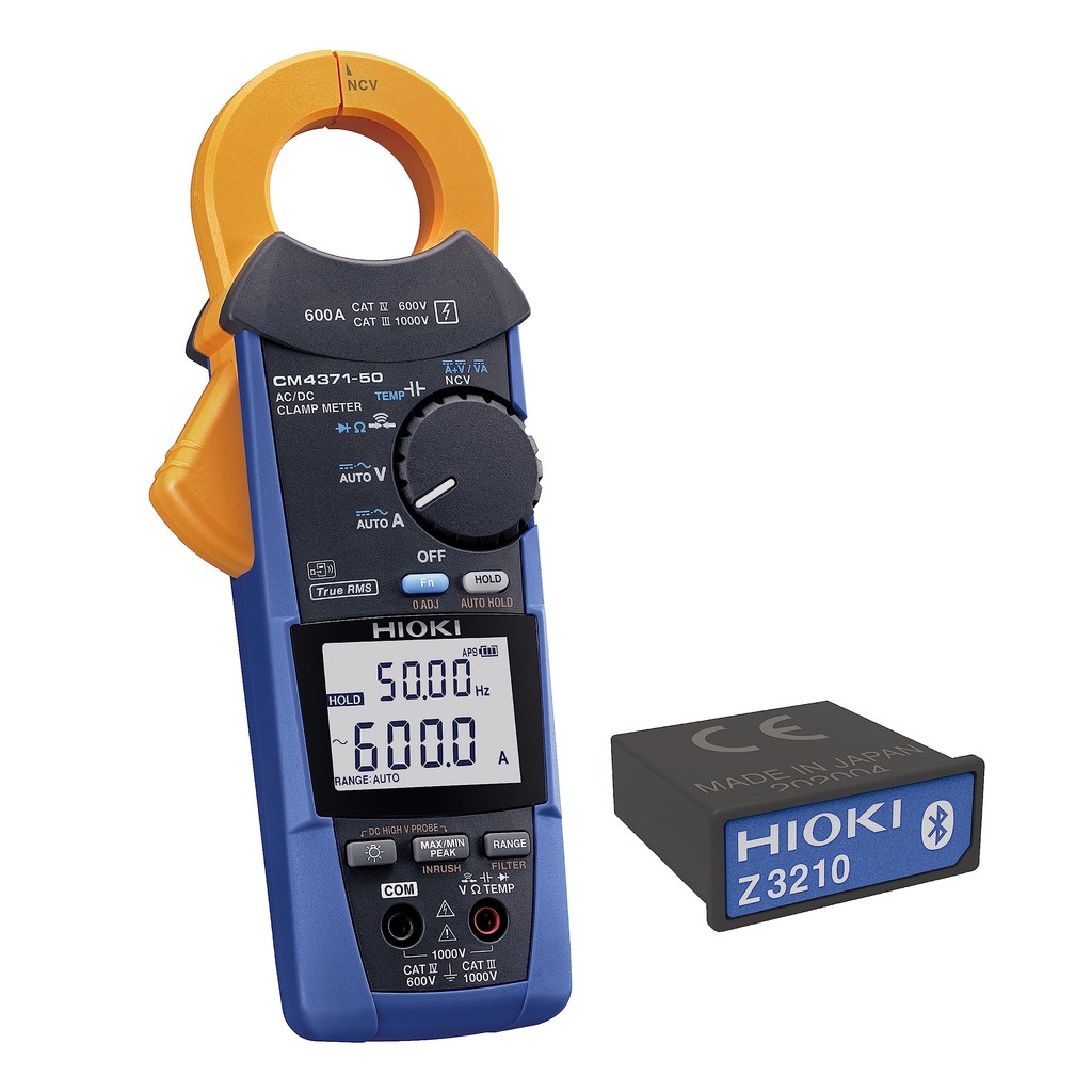 HIOKI AC/DC Clamp Meter CM4371-90 Wireless Adapter Z3210 Set AC/DC 600A True RMS Made in Japan Dustp