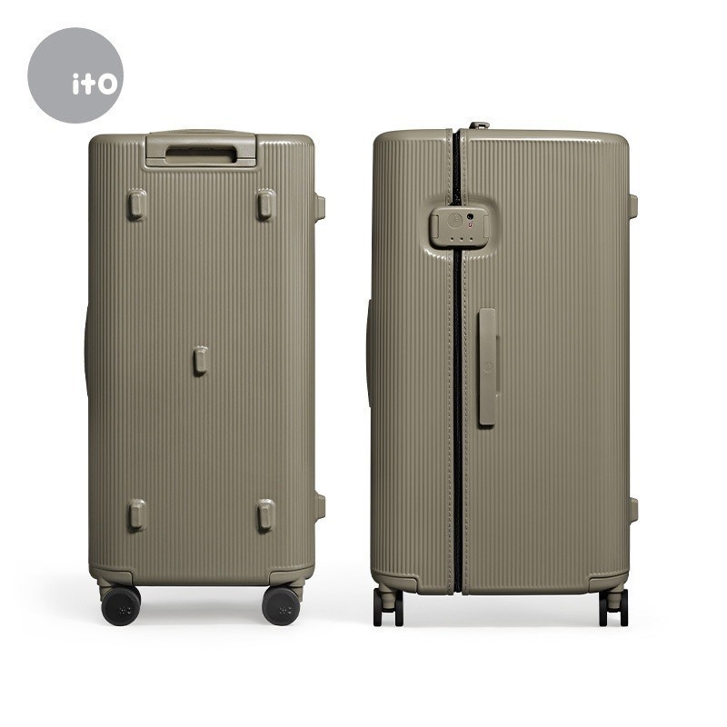 ITO PISTACHIO 2 STRIPED 26 นิ้ว ทรง Trunk - กระเป๋าเดินทาง 26 นิ้ว Hard Case สีนีออน ใหม่