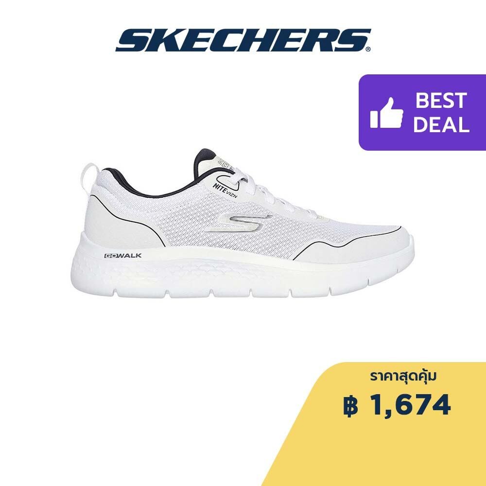 Skechers สเก็ตเชอร์ส รองเท้าผู้ชาย Men GOwalk Flex Nitevizn Walking Shoes - 216494-WHT Air Cooled Goga Mat