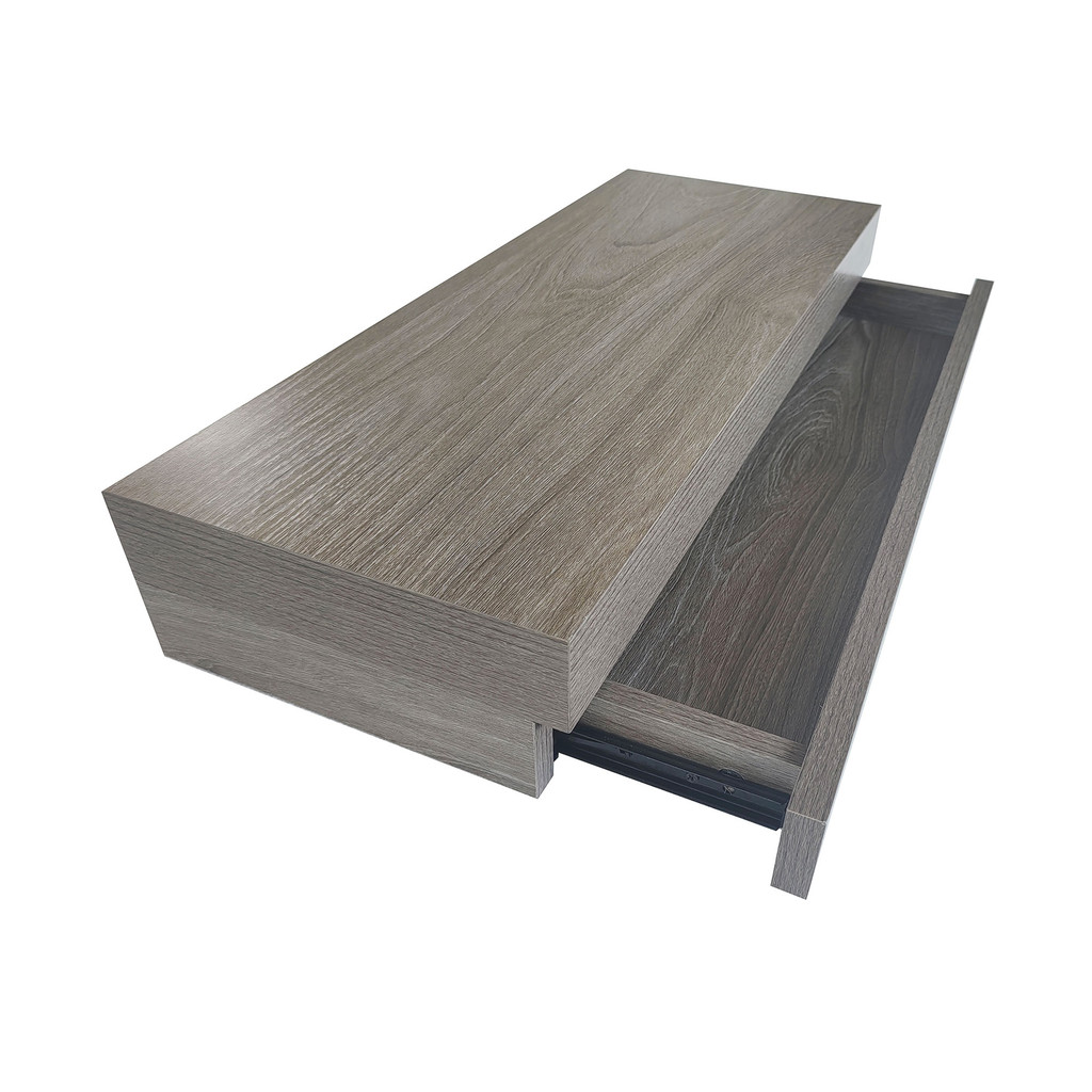 KASSA HOME แผ่นชั้นไม้ซ่อนขาปิดผิวเมลามีน ลิ้นชัก 1 ช่อง 59 ซม. Floating  รุ่น HT-TL2201-OK สีโอ๊ก