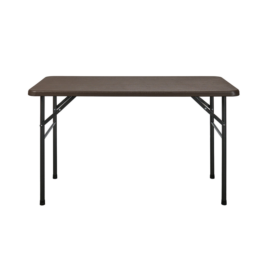 FONTE โต๊ะพับพลาสติกลายไม้ HDPE รุ่น SAK-120W ขนาด 120 x 60 x 74 ซม. สีน้ำตาล