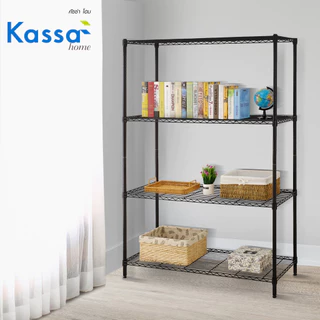 KASSA HOME ชั้นตะแกรงเหล็กอเนกประสงค์ 4 ชั้น Rocky รุ่น A2529-MBK ขนาด 120 x 45 x 180 ซม. สีดำ