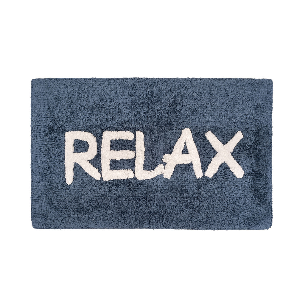 KASSA HOME พรมห้องน้ำ Text Relax รุ่น T359-NV ขนาด 70 x 45 ซม. สีน้ำเงิน