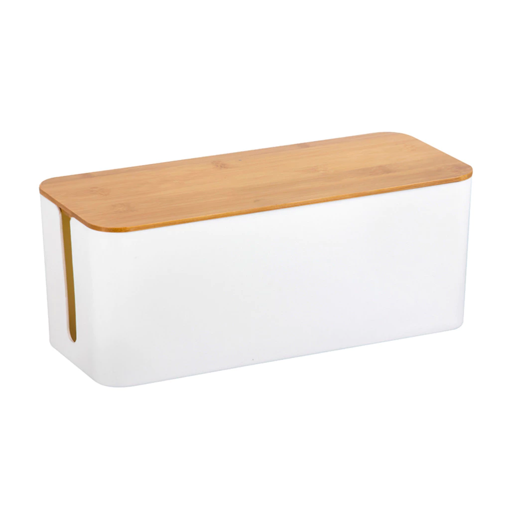 กล่องจัดระเบียบสายไฟ Namu KASSA HOME รุ่น CHG23310 ขนาด 30 x 12.3 x 11.8 ซม. สีขาว - น้ำตาล