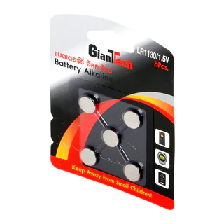 GIANTTECH ถ่านกระดุมลิเธี่ยม รุ่น LR1130 (แพ็ค 5 ก้อน) สีเงิน