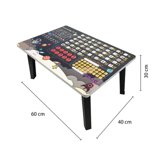 KASSA โต๊ะพับญี่ปุ่นลายอวกาศ รุ่น Space ขนาด 60 x 40 ซม. สีดำ