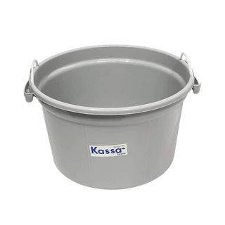 KASSA HOME กะละมังกลมหูเชือก พลาสติก Safari 30 ลิตร รุ่น 3969 ขนาด 45 x 45 x 28 ซม. สีเทา