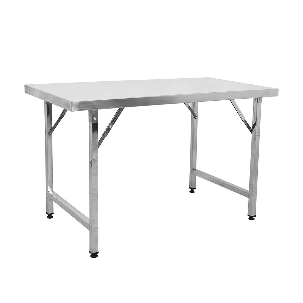 KASSA โต๊ะพับสเตนเลสทรงหลี่ยมขาปีกนก รุ่น 1100000281 ขนาด 113 x 70 x 75 ซม. สีเงิน