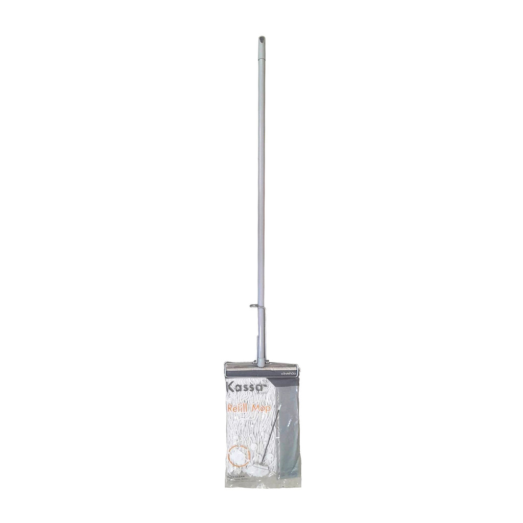 KASSA HOME ไม้ม็อบหนีบ 10 นิ้ว ผ้า 250 กรัม ด้ามหุ้ม 1.2 เมตร ด้ามสีฟ้า