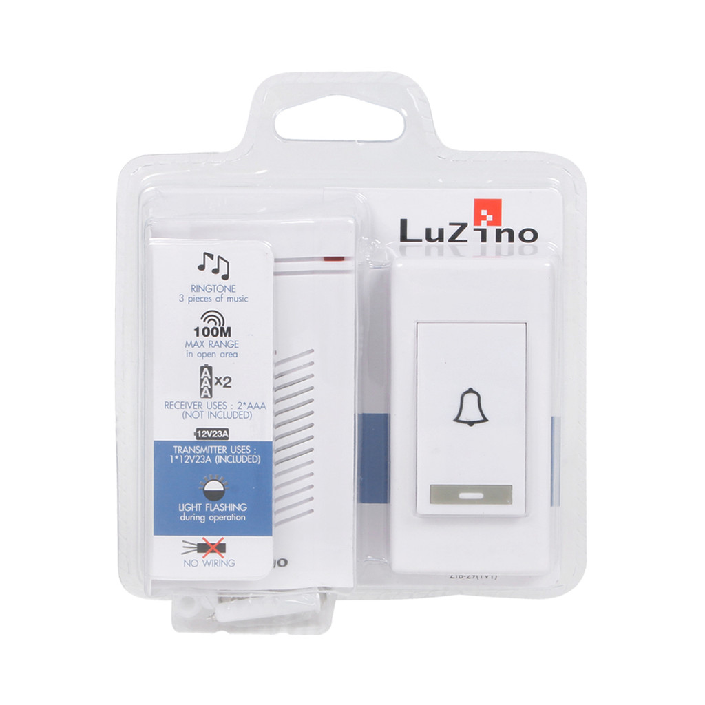 LUZINO กระดิ่งไร้สาย (ถ่าน) รุ่น ZTB-29(1V1) สีขาว