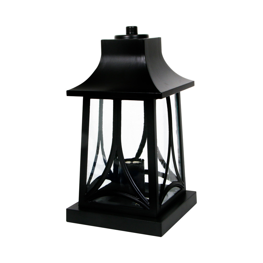 LUZINO โคมไฟหัวเสาภายนอก (1xE27)  FOURSQUARE MAN รุ่น 0314-PF-B(BK) ขนาด 16.5 x 16.5 x 30.5 ซม. สีดำ