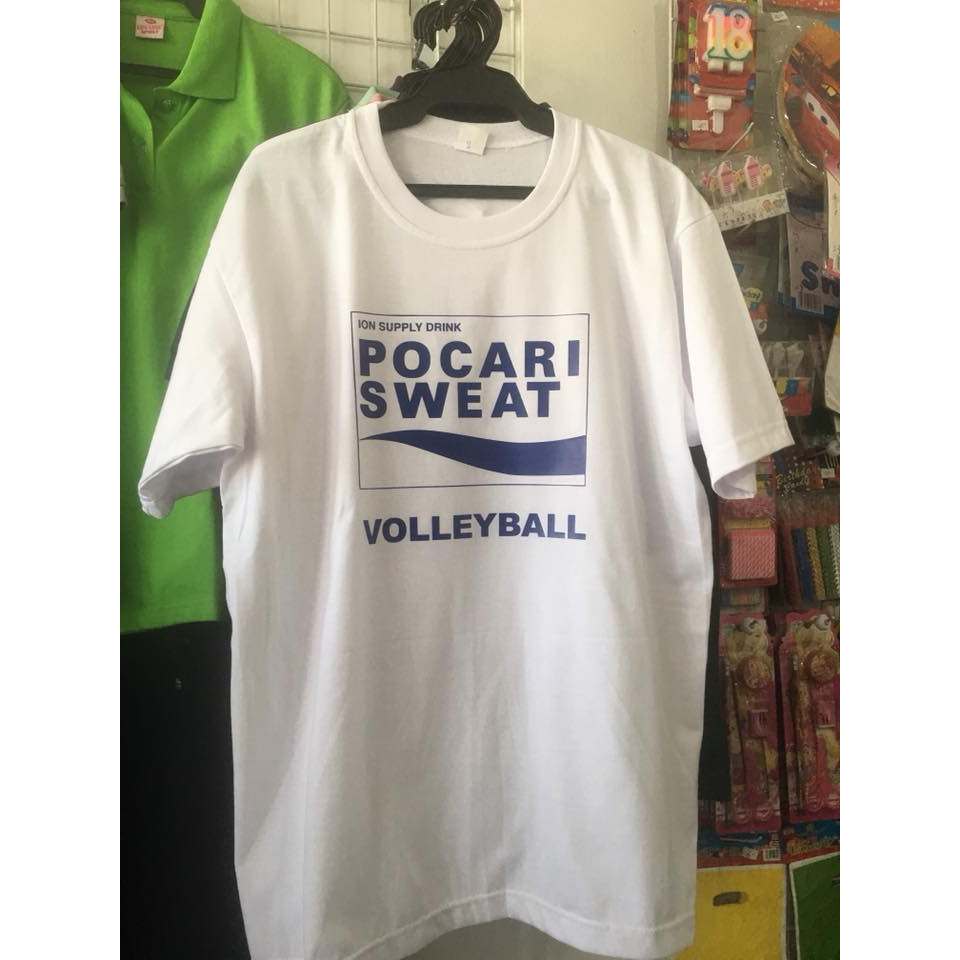 เสื้อยืดหลวมๆ ลำลอง ผ้าคอตตอน 100% พิมพ์ลาย POCARI SWEAT เนื้อนุ่ม ทนทาน ใส่ได้ทั้งชายและหญิง