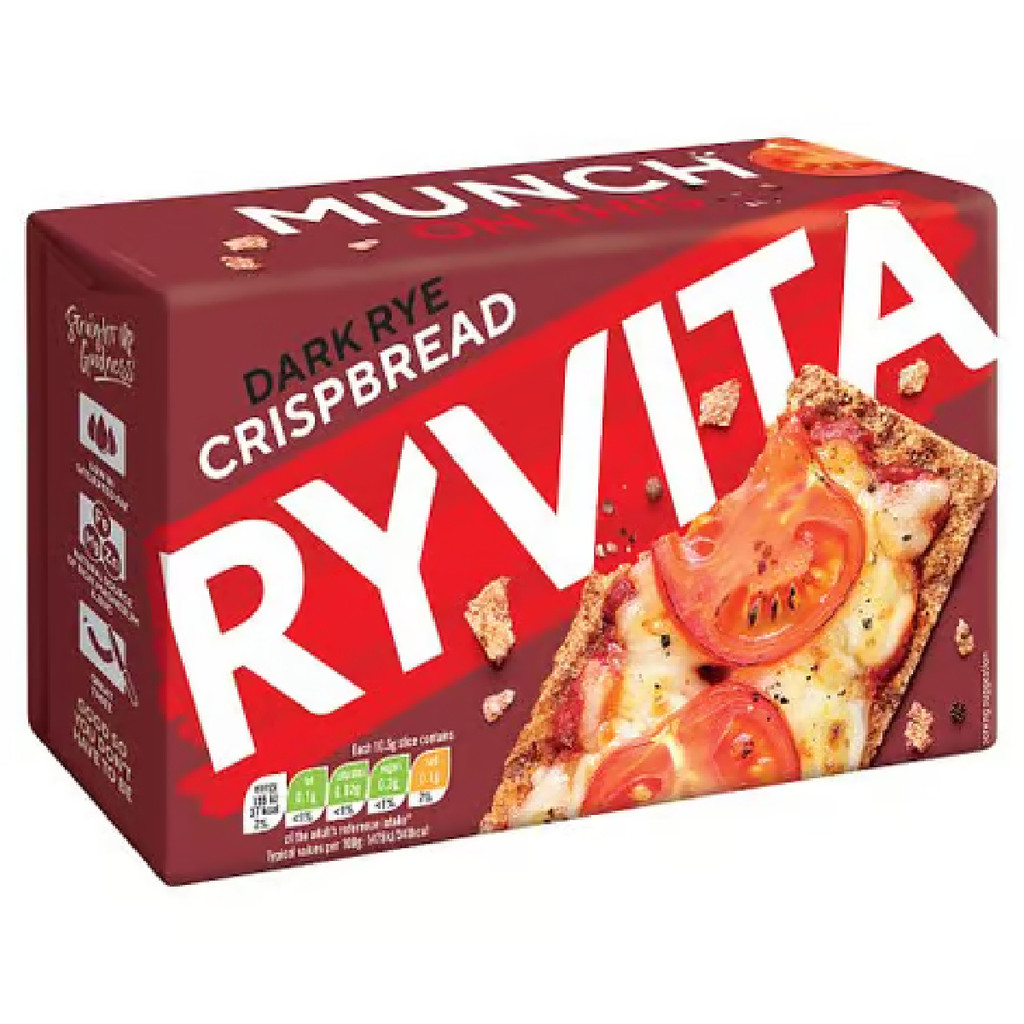 ขนมปังกรอบ ข้าวไรย์ Ryvita Crispbread Dark Rye 250G ไฟเบอร์สูง ไขมันต่ำ