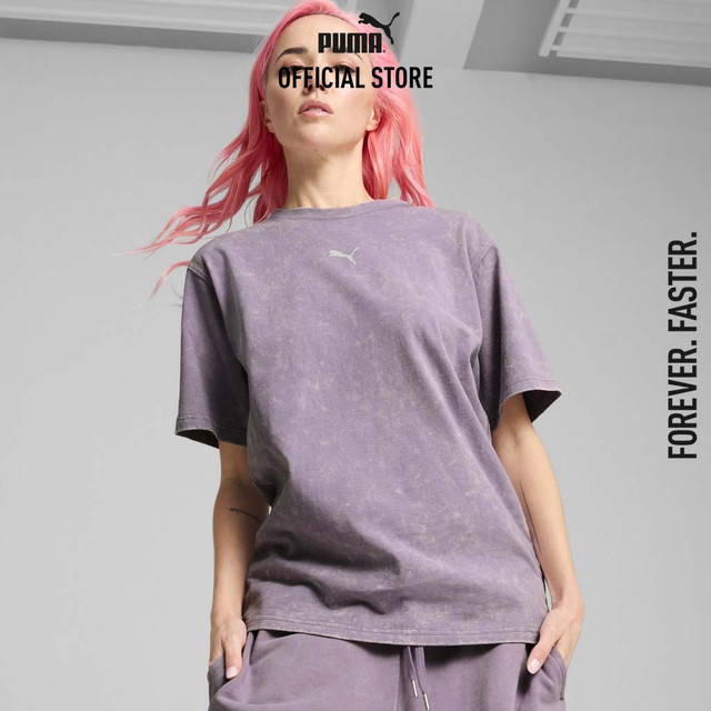 PUMA PRIME/SELECT - เสื้อยืดผู้หญิง DARE TO Relaxed Washed สีม่วง 62680130