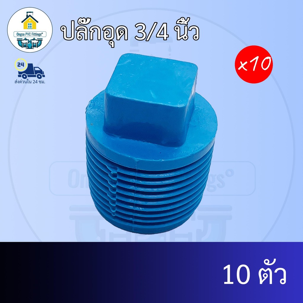 (แพค10ตัว) ปลั๊กอุด 3/4 นิ้ว ตัวอุดพีวีซีเกลียวนอก 6หุน ข้อต่อพีวีซี PVC ส่งไว ส่งทุกวัน ถูกคุ้ม ราคาโรงงาน