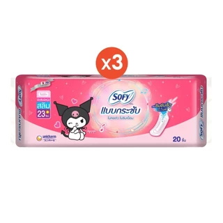 [เลือกความยาวเลย] Sofy โซฟี แบบกระชับ/ขอบปกป้อง ผ้าอนามัยสำหรับกลางวัน 22 - 26 ซม. (3 แพ็ค)