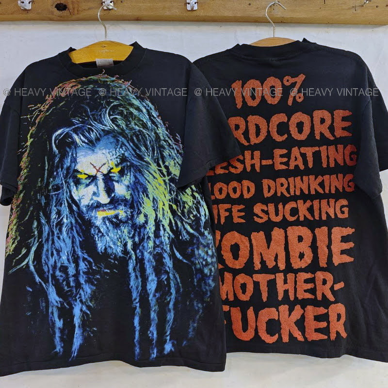 Rob Zombie Hellbilly Deluxe สกรีนใหญ่ ฟอกนุ่ม เสื้อวินเทจ เสื้อทัวร์ วงร๊อค โปรโมอัลบั้ม heavy vinta