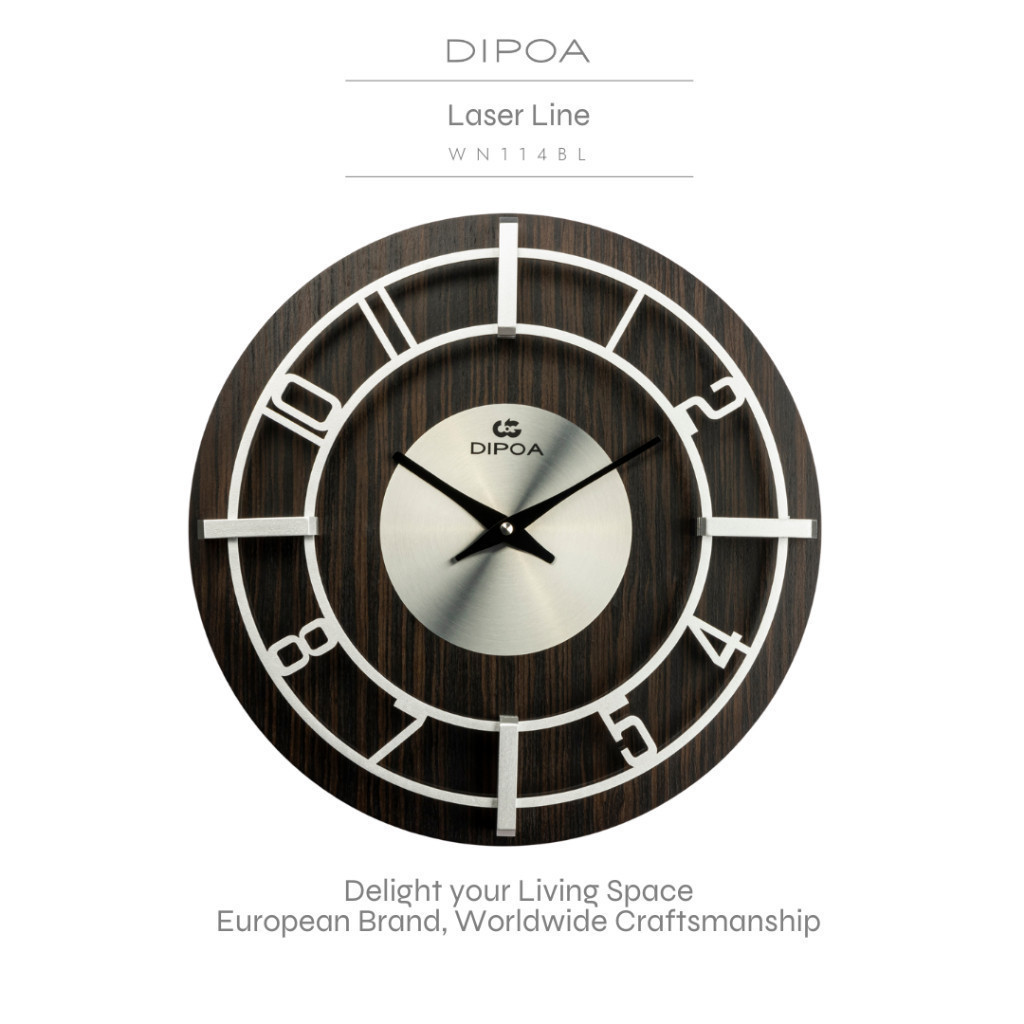 DIPOA Laser Line (WN114BL) นาฬิกาแขวน จากไม้ ดีไซน์เรียบหรู